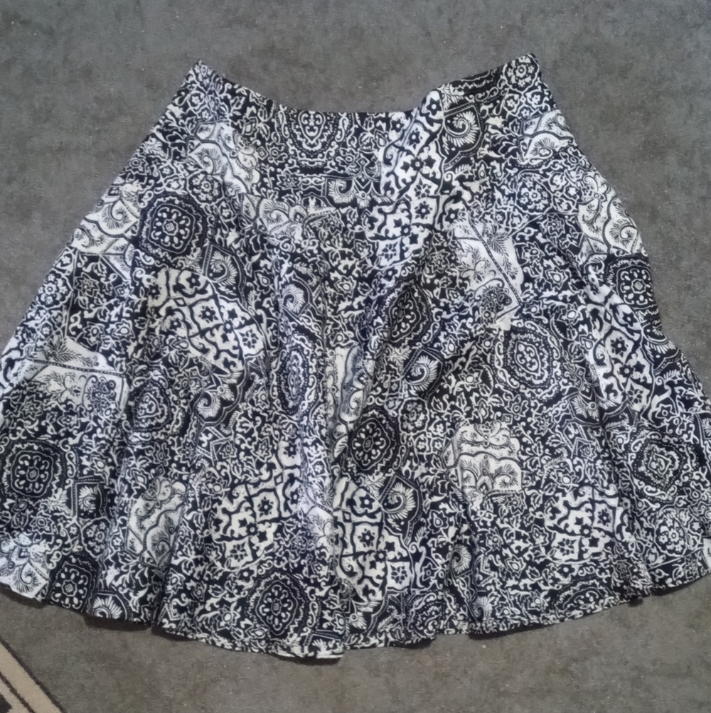 Polo by Ralph Lauren Monochrome Patterned A-Line Skirt